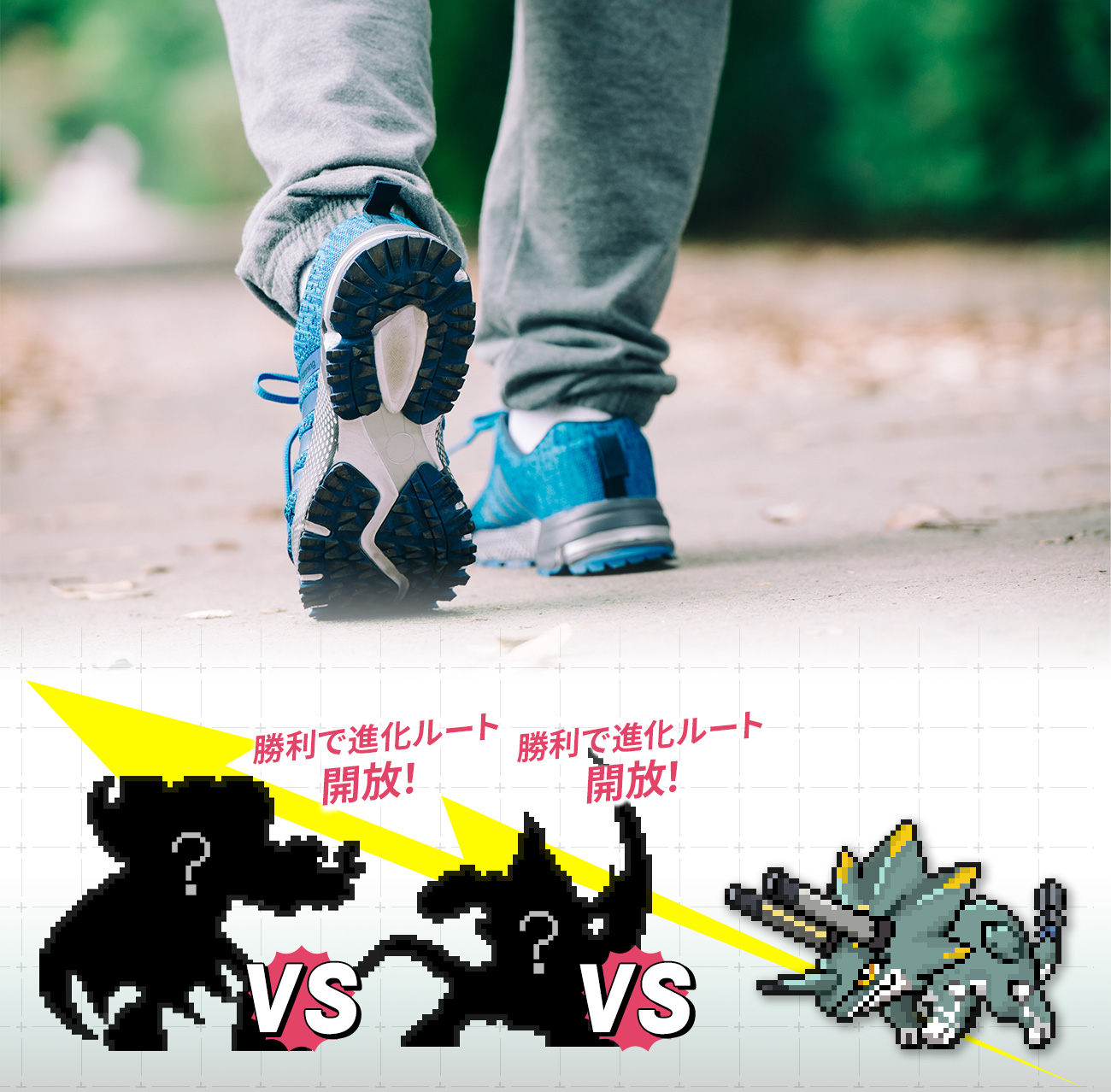 勝利で進化ルート解放！