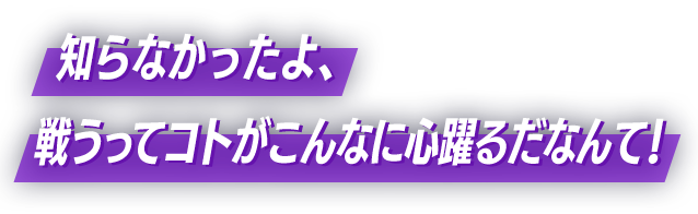 知らなかったよ、戦うってコトがこんなに心躍るだなんて！