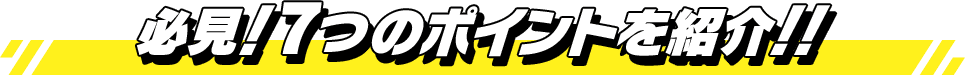 必見！全7つのポイントを紹介！！