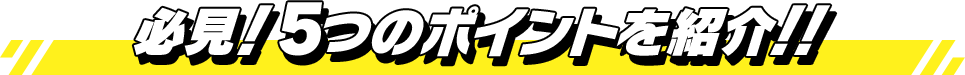 必見!5つのポイントを紹介!!
