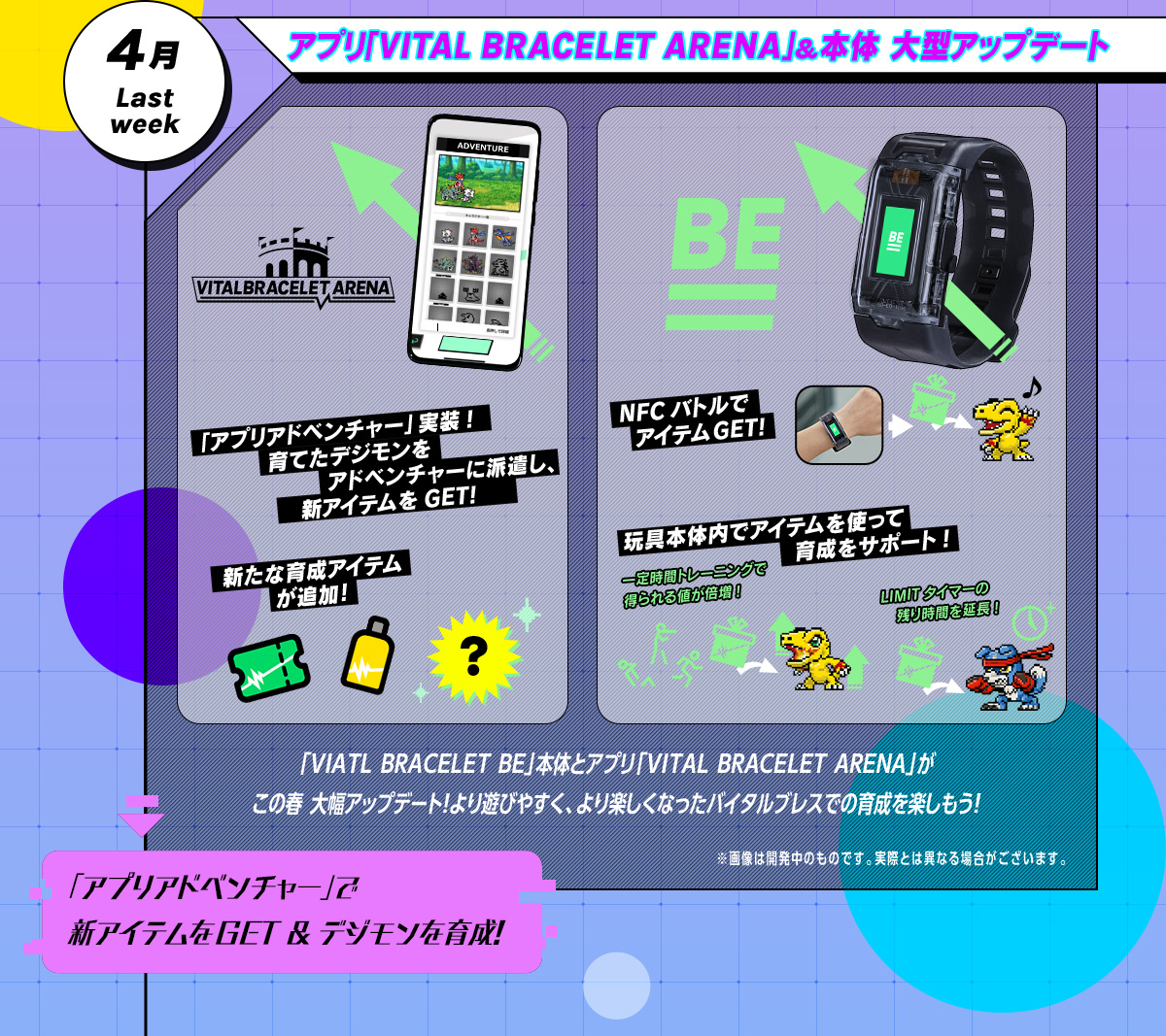 4月 Last week アプリ「VITAL BRACELET ARENA」&本体 大型アップデート